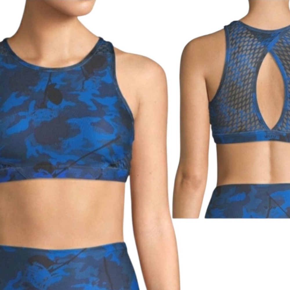 NWT Wear It To Heart Sapphire Camo Sports Bra Size XS